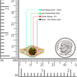 Round Halo Split Shank Beaded Gold Ring