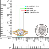 Round Halo Split Shank Beaded Gold Ring