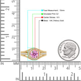 Round Halo Split Shank Beaded Gold Ring