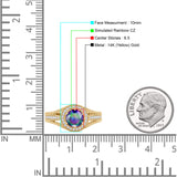 Round Halo Split Shank Beaded Gold Ring