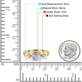 Art Deco Round Natural Stone Floral Ring