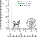 Butterfly Stud Earring Cubic Zirconia 925 Sterling Silver