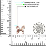 Butterfly Stud Earring Cubic Zirconia 925 Sterling Silver