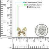 Butterfly Stud Earring Cubic Zirconia 925 Sterling Silver