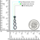 Twisted Infinity Stud Earring Cubic Zirconia 925 Sterling Silver