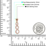 Twisted Infinity Stud Earring Cubic Zirconia 925 Sterling Silver