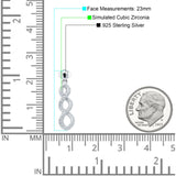 Twisted Infinity Stud Earring Cubic Zirconia 925 Sterling Silver