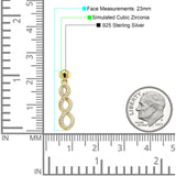 Twisted Infinity Stud Earring Cubic Zirconia 925 Sterling Silver