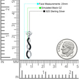 Twisted Infinity Stud Earring Cubic Zirconia 925 Sterling Silver
