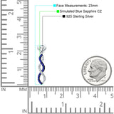 Twisted Infinity Stud Earring Cubic Zirconia 925 Sterling Silver
