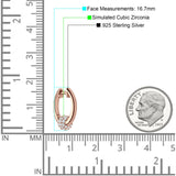 Round Ball Design Hoop Earring Cubic Zirconia 925 Sterling Silver
