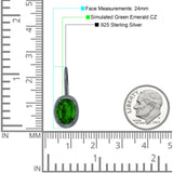 Oval Solitaire Drop Dangle Leverback Earring Cubic Zirconia 925 Sterling Silver