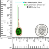 Oval Solitaire Drop Dangle Leverback Earring Cubic Zirconia 925 Sterling Silver