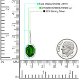Oval Solitaire Drop Dangle Leverback Earring Cubic Zirconia 925 Sterling Silver
