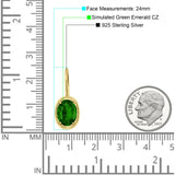 Oval Solitaire Drop Dangle Leverback Earring Cubic Zirconia 925 Sterling Silver