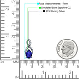 Pear Teardrop Infinity Stud Earring Cubic Zirconia 925 Sterling Silver