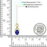 Pear Teardrop Infinity Stud Earring Cubic Zirconia 925 Sterling Silver