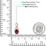 Pear Teardrop Infinity Stud Earring Cubic Zirconia 925 Sterling Silver