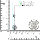 Pear Teardrop Cluster Oblong Stud Earring Cubic Zirconia 925 Sterling silver