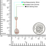 Pear Teardrop Cluster Oblong Stud Earring Cubic Zirconia 925 Sterling silver