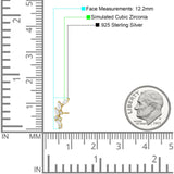 Marquise Cubic Zirconia Leaf Style Crawler Stud Earring 925 Sterling Silver
