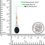 Oval Drop Dangle Triangular Cubic Zirconia Leverback Earring 925 Sterling Silver