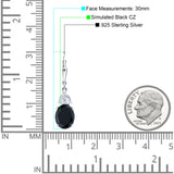 Oval Drop Dangle Triangular Cubic Zirconia Leverback Earring 925 Sterling Silver