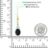 Oval Drop Dangle Triangular Cubic Zirconia Leverback Earring 925 Sterling Silver
