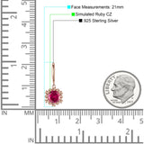Round Cubic Zirconia Flower Heart Designer Fishhook Earring 925 Sterling Silver