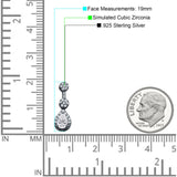 Drop Dangle 19mm Pear Stud Earrings Cubic Zirconia 925 Sterling Silver