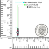 Minimalist 12mm Round CZ & Ruby CZ Trio Hoop Earrings 925 Sterling Silver