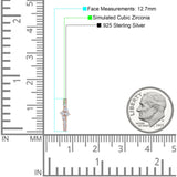 Minimalist 12.7mm Round Cubic Zirconia Hoop Earrings 925 Sterling Silver