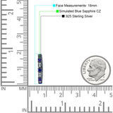 Minimalist 18mm Round Cluster CZ & Blue Sapphire CZ Hoop Earrings 925 Sterling Silver