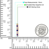 Minimalist 18mm Round Cluster CZ & Blue Sapphire CZ Hoop Earrings 925 Sterling Silver