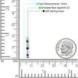 Minimalist 18mm Round Cluster CZ & Blue Sapphire CZ Hoop Earrings 925 Sterling Silver