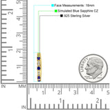 Minimalist 18mm Round Cluster CZ & Blue Sapphire CZ Hoop Earrings 925 Sterling Silver