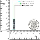 Minimalist 18mm Round Cluster Cubic Zirconia Hoop Earrings 925 Sterling Silver