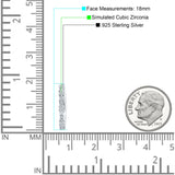 Minimalist 18mm Round Cluster Cubic Zirconia Hoop Earrings 925 Sterling Silver