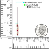 Minimalist 18mm Round Cluster CZ & Ruby CZ Hoop Earrings 925 Sterling Silver