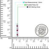 Minimalist 18mm Round Cluster CZ & Ruby CZ Hoop Earrings 925 Sterling Silver