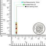 Minimalist 18mm Round Cluster CZ & Ruby CZ Hoop Earrings 925 Sterling Silver