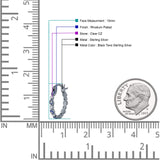 Evil Eye Hoop Earring 15mm Round Cubic Zirconia 925 Sterling Silver