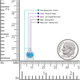 Round 9.6mm Lab Created Opal Unicorn Stud Earring 925 Sterling Silver