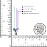 Hummingbird Stud Earring Lab Created Opal 925 Sterling Silver