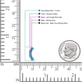 Round 11.6mm Lab Created Opal Climber Stud Earring 925 Sterling Silver