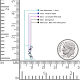 Round 11.6mm Lab Created Opal Climber Stud Earring 925 Sterling Silver