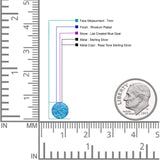 Round 7mm Lab Created Opal Solitaire Stud Earring 925 Sterling Silver