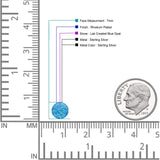Round 7mm Lab Created Opal Solitaire Stud Earring 925 Sterling Silver