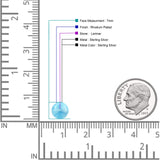 Round 7mm Lab Created Opal Solitaire Stud Earring 925 Sterling Silver
