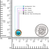 Round Lab Created Opal Beaded Oxidized Stud Earring 925 Sterling Silver